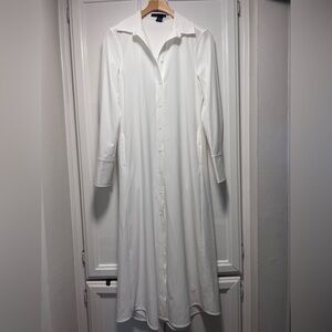 Greyson Elegant White Button-Down Maxi Ashe Shirt Dress Size Small Quiet Luxury
